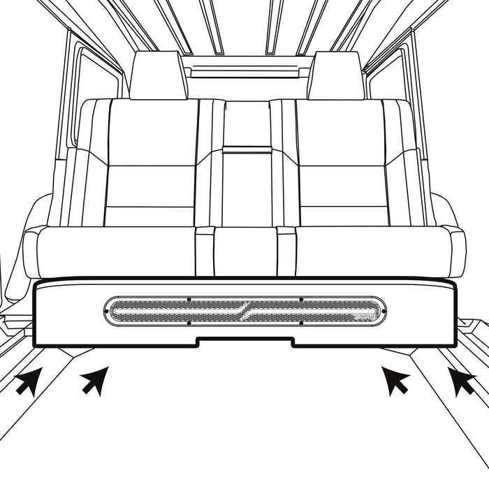 Jeep JT Gladiator Loaded Under Rear Seat Subwoofer Enclosure with 4 X 8" ZR8.2D - Image 2